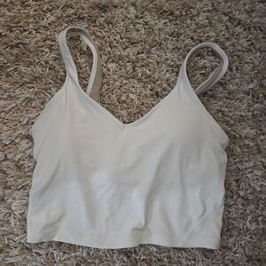 Lululemon White V-Neck Crop Padded Bra Top